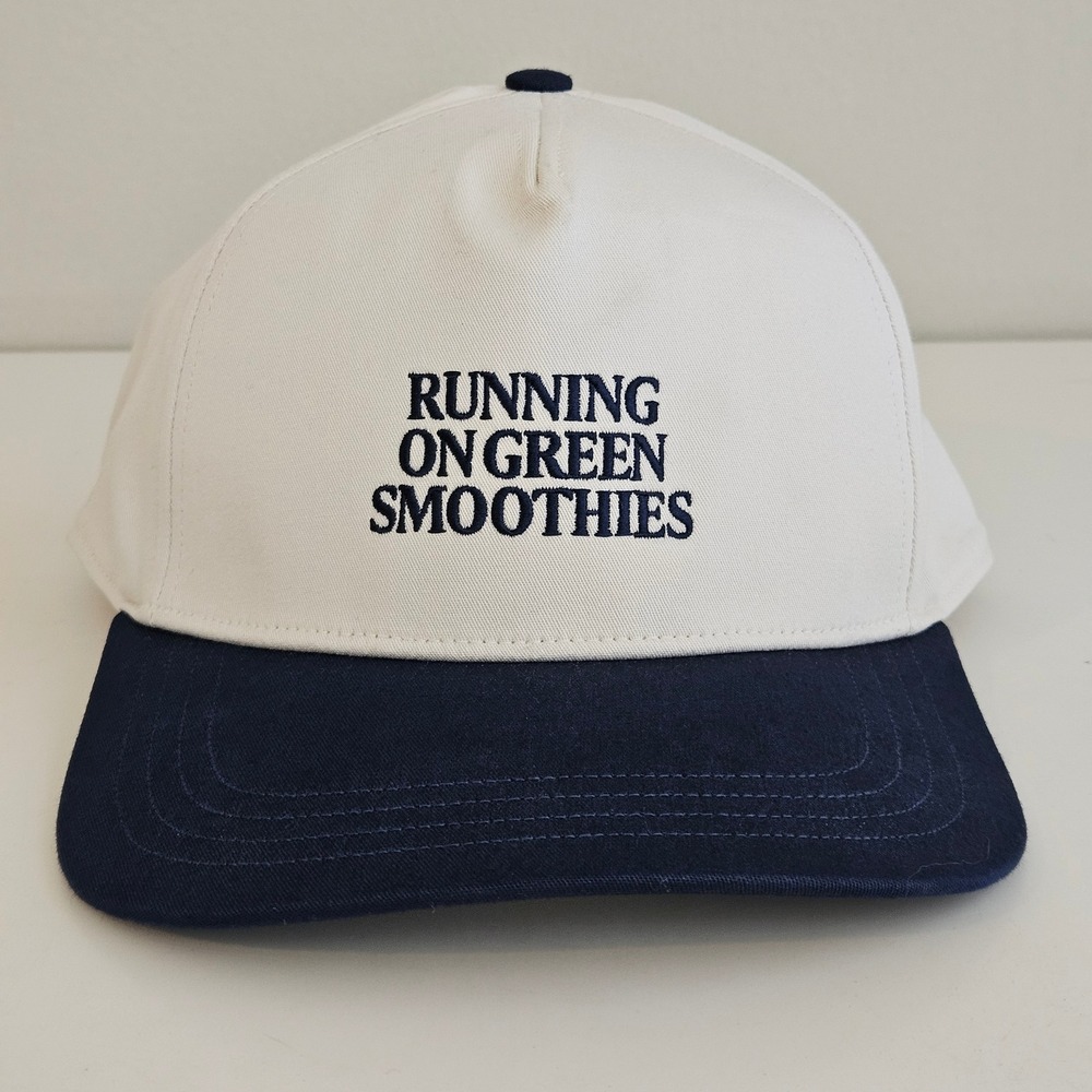 Lululemon The All Days Snapback S/M White Navy Blue Running On Green Smoothie